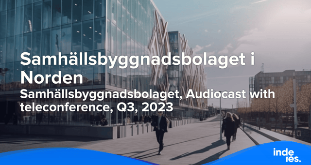 Samhällsbyggnadsbolaget, Audiocast with teleconference, Q3, 2023