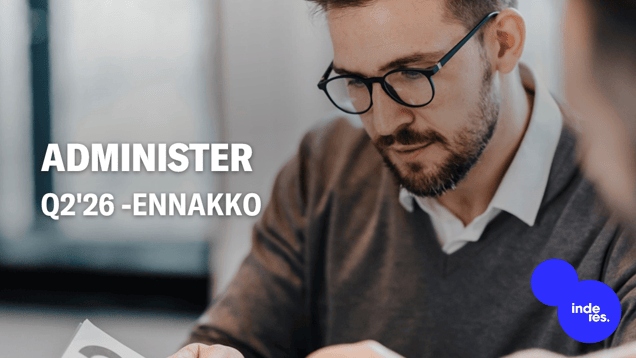 Administer Q2'26 -ennakko: Sarastia mukana luvuissa ensimmäistä kertaa
