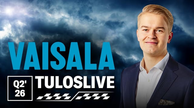 Vaisala Q2'26 -tuloslive ti 21.7. klo 8:55
