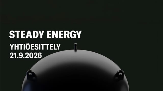 Steady Energy yhtiöesittelytilaisuus 21.9.2026 klo 18.00