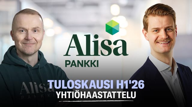 Alisa Pankki H1'26: Laskurahoituksen volyymit kasvussa