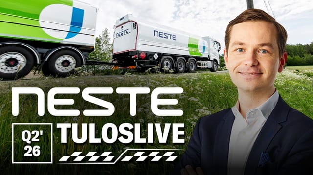 Neste Q2'26 -tuloslive pe 24.7. klo 8:50