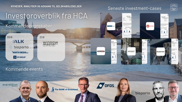 Mød ledelsen i ExpreS2ion Biotech, GrønlandsBANKEN, DFDS og BioPorto og stil dine spørgsmål til dagens investorpræsentationer