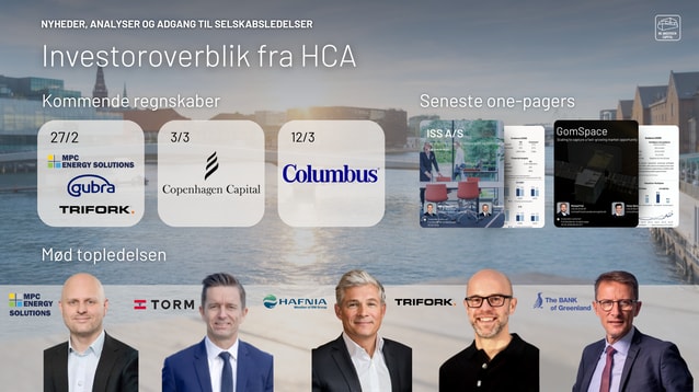 Mød ledelsen i MPC Energy Solutions, TORM, Hafnia og Trifork, og stil spørgsmål til dagens investorpræsentationer