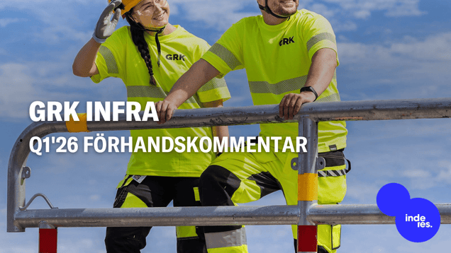 GRK Infra Q1'26 förhandskommentar: Vinsten minskar från en exceptionellt stark jämförelseperiod