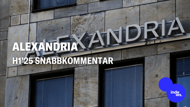 Alexandria H1’25 snabbkommentar: Liten rapportmiss från kostnadssidan