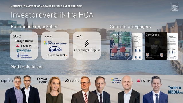 Dagens aktienyheder 26/02-2026: North Media, Impero, Gubra, Agillic, Hafnia, TORM, Curasight og Føroya Banki 