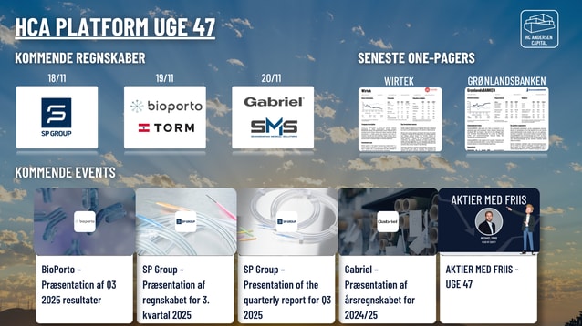 Dagens aktienyheder 20/11-2025: Gabriel Holding, Scandinavian Medical Solutions og SP Group 