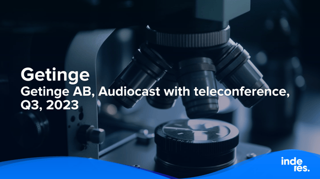 Getinge AB, Audiocast with teleconference, Q3, 2023