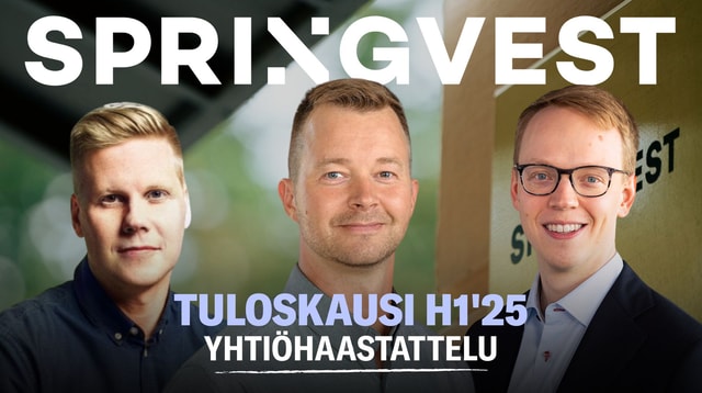 Springvest H1’25: Suurempi rooli rahoitusjärjestäjänä
