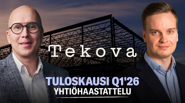 Tekova Q1'26: Paljon hankkeita maaliin alkuvuonna
