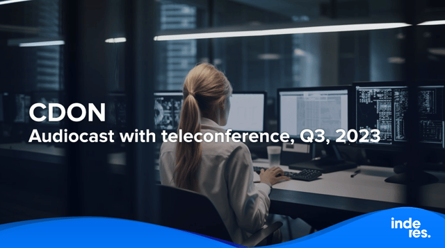 CDON, Audiocast with teleconference, Q3, 2023