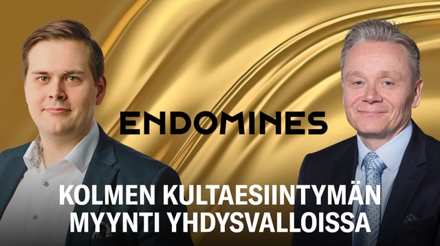Endomines: Kolmen kultaesiintymän myynti Yhdysvalloissa