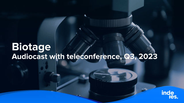 Biotage, Audiocast with teleconference, Q3, 2023